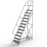 All Directional Rolling Ladder, 12 Steps, 24" Step Width, 120" Platform Height, Steel Sidevic Inc.