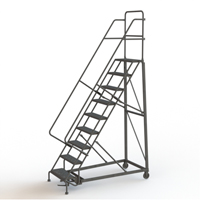Heavy Duty Rolling Ladder, 9 Steps, 24" Step Width, 90" Platform Height, Steel Sidevic Inc.