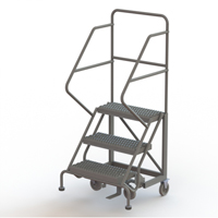 Safety Slope Rolling Ladder, 3 Steps, Serrated, 50° Incline, 30" High Sidevic Inc.