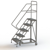 Safety Slope Rolling Ladder, 5 Steps, Serrated, 50° Incline, 50" High Sidevic Inc.