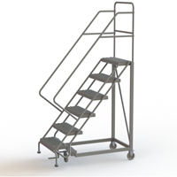 Safety Slope Rolling Ladder, 6 Steps, Serrated, 50° Incline, 60" High Sidevic Inc.
