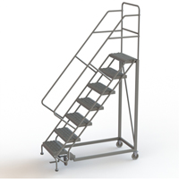 Safety Slope Rolling Ladder, 7 Steps, Serrated, 50° Incline, 70" High Sidevic Inc.