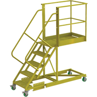 Cantilever Rolling Ladder, Supported, 5 Steps, 40" Platform Depth, 50" Platform Height Sidevic Inc.