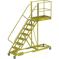 Cantilever Rolling Ladder, Supported, 8 Steps, 40" Platform Depth, 80" Platform Height Sidevic Inc.