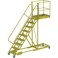 Cantilever Rolling Ladder, Supported, 9 Steps, 40" Platform Depth, 90" Platform Height Sidevic Inc.