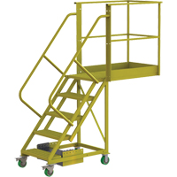 Cantilever Rolling Ladder, Unsupported, 5 Steps, 40" Platform Depth, 50" Platform Height Sidevic Inc.