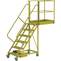 Cantilever Rolling Ladder, Unsupported, 6 Steps, 40" Platform Depth, 60" Platform Height Sidevic Inc.