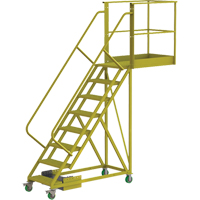 Cantilever Rolling Ladder, Unsupported, 8 Steps, 40" Platform Depth, 80" Platform Height Sidevic Inc.