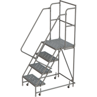 Deep Top Step Rolling Ladder, 4 Steps, 16" Step Width, 40" Platform Height, Steel Sidevic Inc.