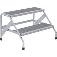 Aluminum Step Stand, 2 Step(s), 32-13/16" W x 24-9/16" L x 20" H, 500 lbs. Capacity Sidevic Inc.