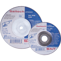 Saitech Ultimate Performance Grinding Wheel, 4" x 1/4", 3/8" Arbor, Aluminum Oxide, Type 27 Sidevic Inc.
