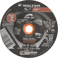HP Spin-On Grinding Wheel, 4-1/2" x 1/4", 5/8"-11 Arbor, Type 27S Sidevic Inc.