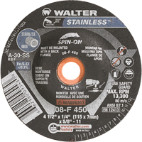 Depressed Centre Grinding Wheels - Stainless Type 27, 4-1/2" x 1/4", 5/8"-11 Arbor, Type 27S Sidevic Inc.