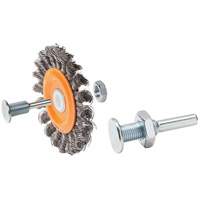 Reversible Mounted Knot-Twisted Wire Wheel, 3" Dia., 0.0118" Fill, 1/2" Arbor, Steel Sidevic Inc.