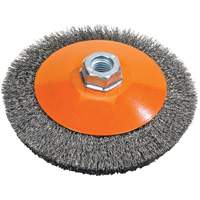 Saucer Crimped Wire Wheel, 6" Dia., 0.012" Fill, 5/8"-11 Arbor Sidevic Inc.