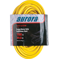 Cordon rallonge en vinyle avec indicateur lumineux, Ext&eacute;rieur, SJTOW, AWG 12/3, 15 A, 3 prise(s), 100' Sidevic Inc.