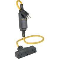 Triple-Tap Inline GCFI Extension Cord & Connector, 120 V, 15 Amps, 3' Cord Sidevic Inc.