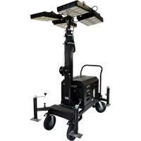 Tour d'&eacute;clairage avec quatre lampes DEL Beacon, Diesel/&eacute;lectrique, 800 Watts, 120 000 Lumens, Hauteur de 17' Sidevic Inc.