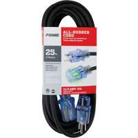 All-Rubber Extension Cord, Outdoor, SJOOW, 14/3 AWG, 15 A, 25' Sidevic Inc.