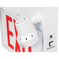 Enseigne de sortie avec &eacute;clairage de s&eacute;curit&eacute;, DEL, &agrave; piles/&agrave; raccordement fixe, 12-1/10" lo x 11" la, Anglais Sidevic Inc.