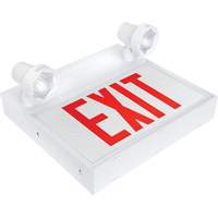 Enseigne de sortie avec &eacute;clairage de s&eacute;curit&eacute;, DEL, &agrave; piles/&agrave; raccordement fixe, 12-1/10" lo x 11" la, Anglais Sidevic Inc.
