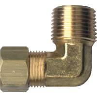 Raccord coud&eacute; 90° de tuyau, Tube x m&acirc;le tuyau, Laiton, 1/8" x 1/8" Sidevic Inc.