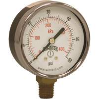 Manom&egrave;tre &eacute;conomique,  2-1/2", 0 - 60 psi, Fixation inf&eacute;rieure, Analogique Sidevic Inc.