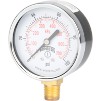 Manom&egrave;tre,  2-1/2", 0 - 100 psi, Fixation inf&eacute;rieure, Analogique Sidevic Inc.